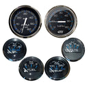 Faria Box Set of 6 Gauges - Speed, Tach, Fuel Level, Voltmeter, Water, Temp Oil PSI - Chesapeake Black w-Stainless Steel Bezel [KTF064]-Gauges-JadeMoghul Inc.