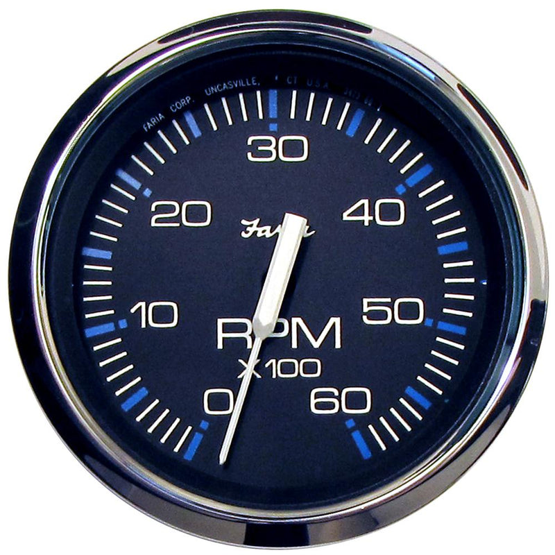 Faria Chesapeake Black SS 4" Tachometer - 6,000 RPM (Gas - Inboard & I-O) [33710]-Gauges-JadeMoghul Inc.