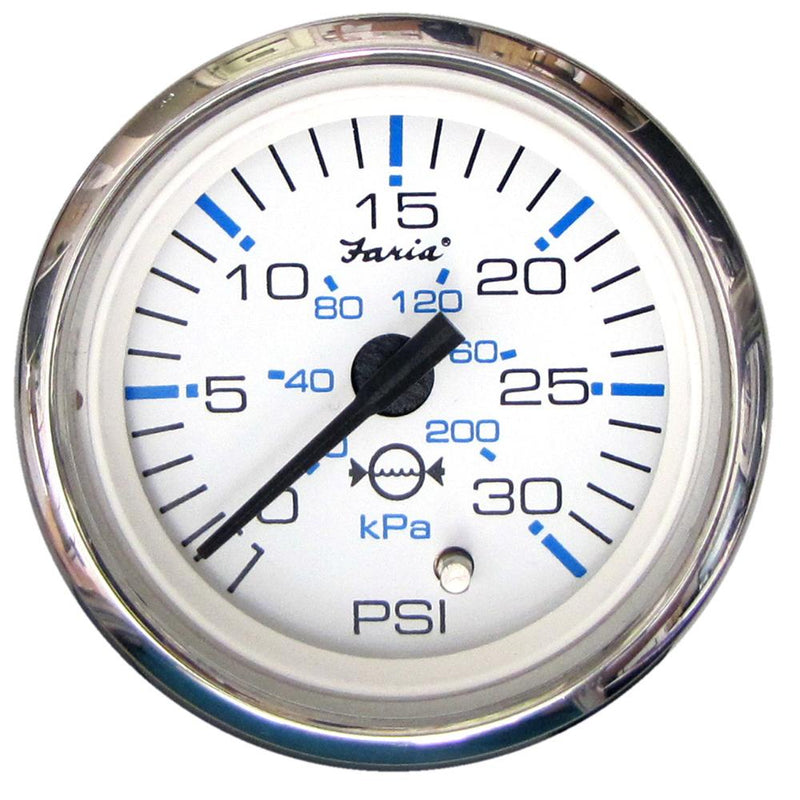 Faria Chesapeake White SS 2" Water Pressure Gauge - 30 PSI [13812]-Gauges-JadeMoghul Inc.