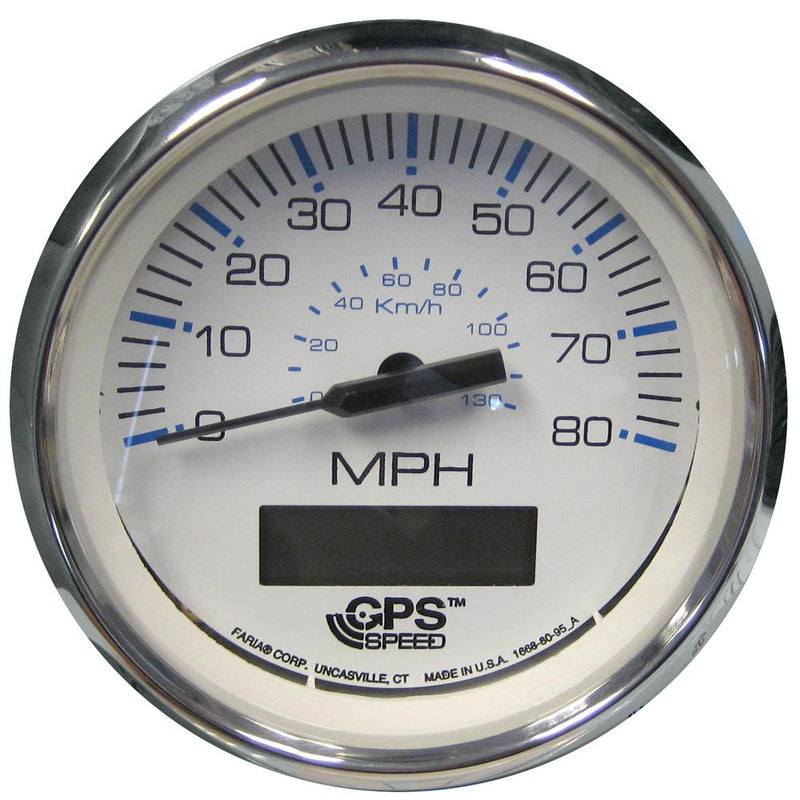 Faria Chesapeake White SS 4" Speedometer - 80MPH (GPS) [33829]-Gauges-JadeMoghul Inc.