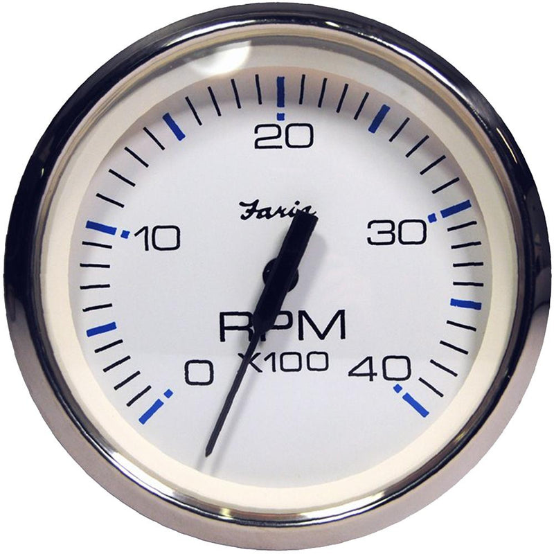 Faria Chesapeake White SS 4" Tachometer - 4,000 RPM (Diesel - Magnetic Pick-Up) [33818]-Gauges-JadeMoghul Inc.