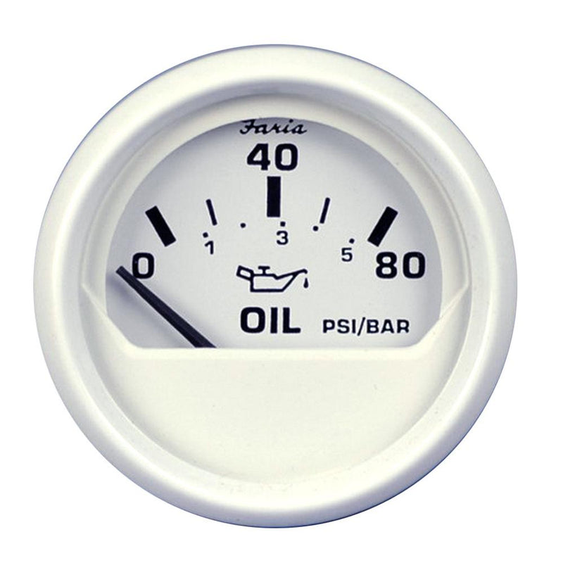 Faria Dress White 2" Oil Pressure Gauge - 80 PSI [13102]-Gauges-JadeMoghul Inc.