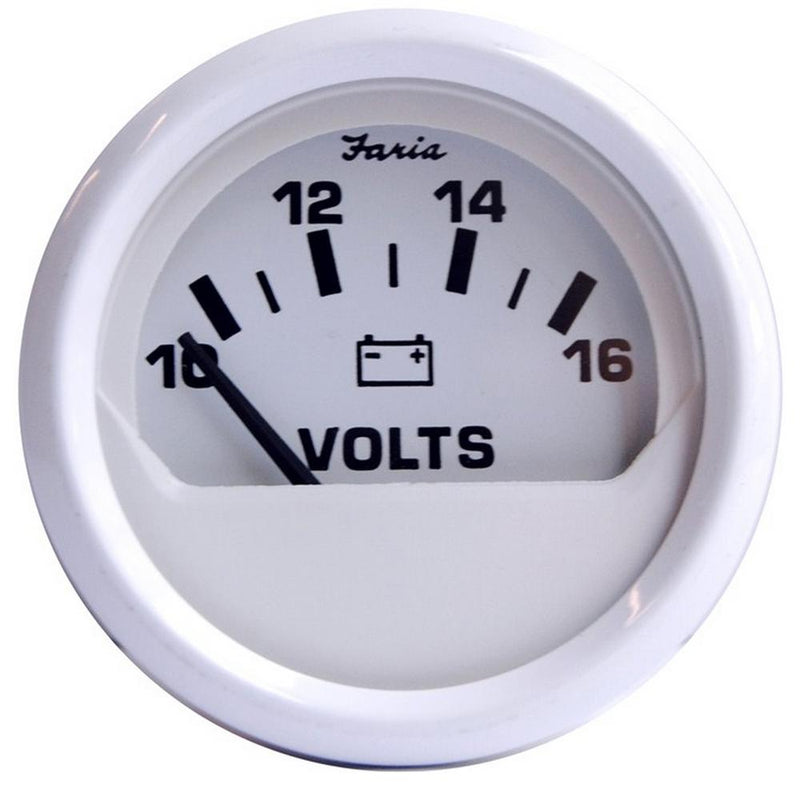 Faria Dress White 2" Voltmeter (10-16 VDC) [13120]-Gauges-JadeMoghul Inc.