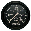 Faria Euro Black 2" Water Pressure Gauge - 30 PSI [12810]-Gauges-JadeMoghul Inc.