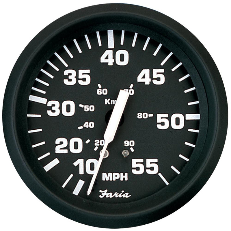 Faria Euro Black 4" Speedometer - 55MPH (Mechanical) [32810]-Gauges-JadeMoghul Inc.