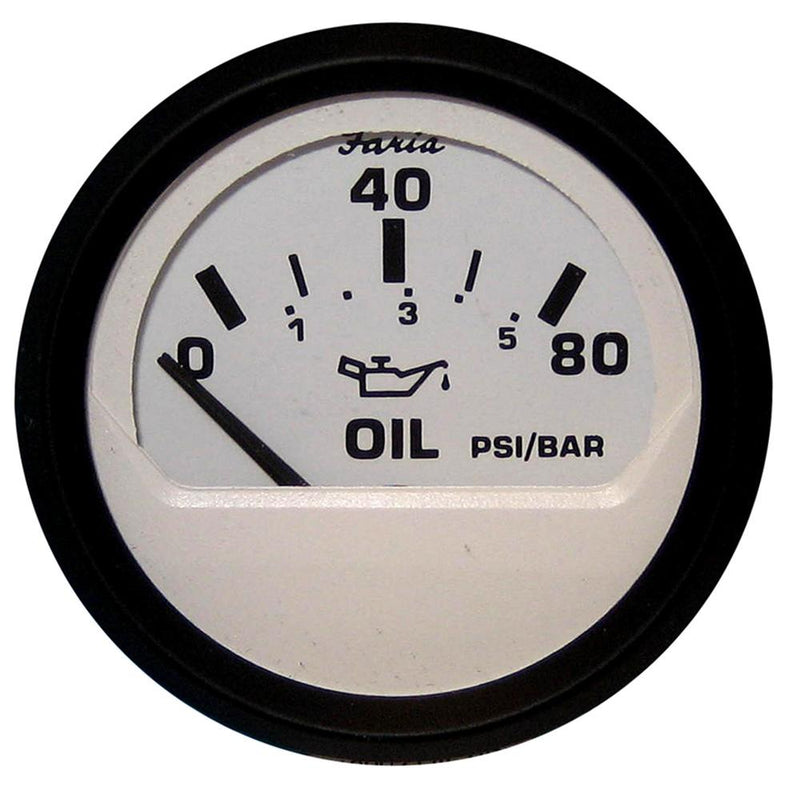 Faria Euro White 2" Oil Pressure Gauge - 80PSI [12902]-Gauges-JadeMoghul Inc.