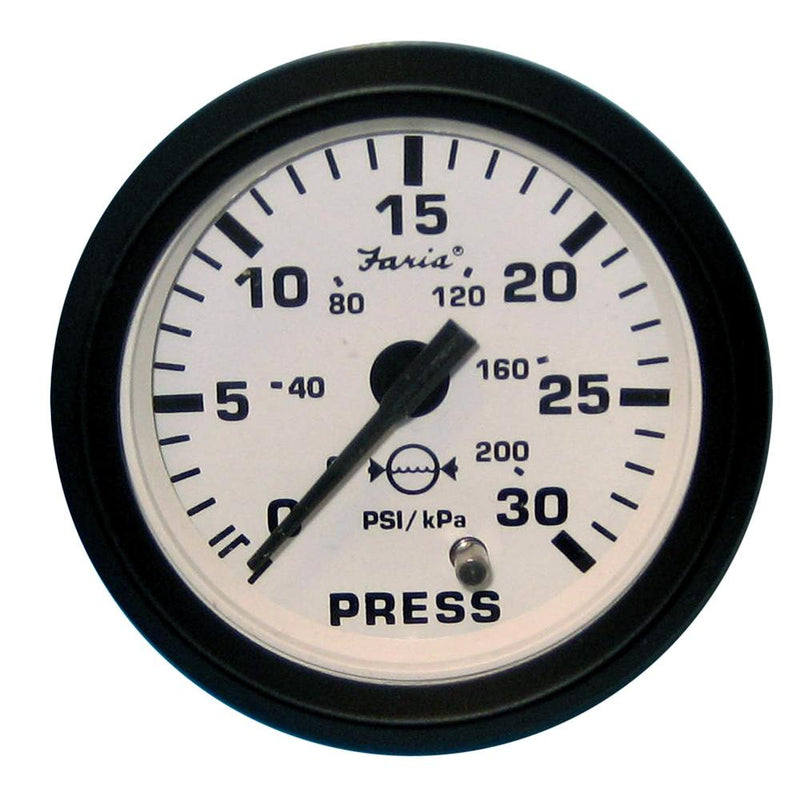 Faria Euro White 2" Water Pressure Gauge Kit - 30 PSI [12903]-Gauges-JadeMoghul Inc.