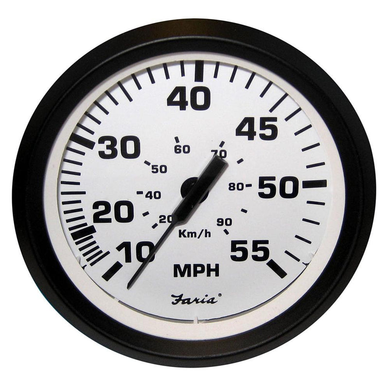 Faria Euro White 4" Speedometer - 55MPH (Mechanical) [32909]-Gauges-JadeMoghul Inc.