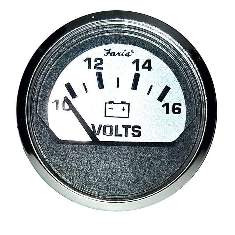 Faria Spun Silver 2" Voltmeter (10-16 VDC) [16023]-Gauges-JadeMoghul Inc.