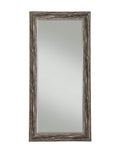 Farmhouse Style Full Length Leaner Mirror With Polystyrene Frame, Antique Black-Mirrors-Black-Polystyrene Glass-JadeMoghul Inc.