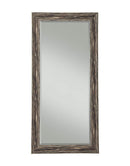 Farmhouse Style Full Length Leaner Mirror With Polystyrene Frame, Antique Black-Mirrors-Black-Polystyrene Glass-JadeMoghul Inc.