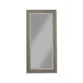 Farmhouse Style Full Length Leaner Mirror With Polystyrene Frame, Antique Gray-Mirrors-Gray-Polystyrene Glass-JadeMoghul Inc.