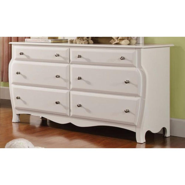 Fascinating Cottage Style Wooden Dresser For Kids, White-Dressers-White-Wood-JadeMoghul Inc.