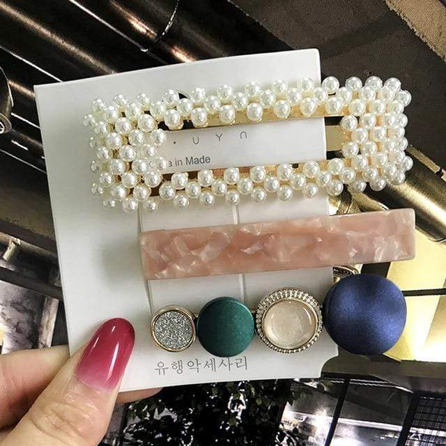Fashion Acrylic Pearl Hair Clips Set Sweet Headwear Hair Ornament Hairpins Barrettes Hairgrip Hair Accessories for Women Girls AExp