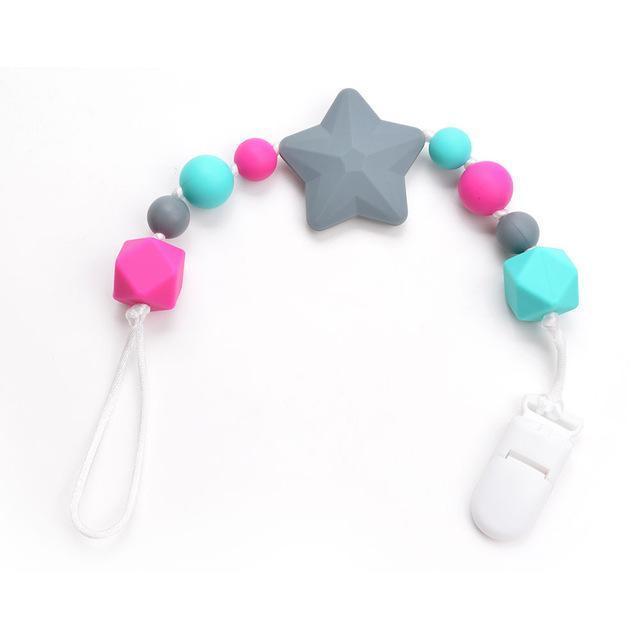 Fashion Baby Pacifier Clips Baby Chewable Silicone Beads Silicone Baby Pacifier BPA Free Wholesale Silicone Necklace Holder-1-JadeMoghul Inc.