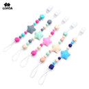 Fashion Baby Pacifier Clips Baby Chewable Silicone Beads Silicone Baby Pacifier BPA Free Wholesale Silicone Necklace Holder-1-JadeMoghul Inc.