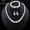 Fashion Classic Imitation Pearl Silver Plated Clear Crystal Top Elegant Party Gift Fashion Costume Pearl Jewelry Sets N85--JadeMoghul Inc.