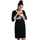 Fashion Clothing Pregnant Maternity Lace Patchwork Long Sleeves Breastfeeding Night Dress TIY