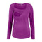 Fashion Clothing Pregnant Mother Cotton Solid Color Long Sleeves Breastfeeding Tee TIY