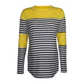 Fashion Clothing Pregnant Mother Cotton Stripes Printed Round Neck Tops TIY