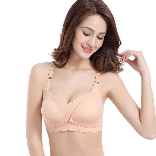 Fashion Clothing Pregnant Solid Color Prevent Sagging Breastfeeding Bra TIY