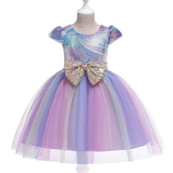Fashion Clothing Pretty Girl Bowknot Fancy Color Dance Party Tutu Dress TIY