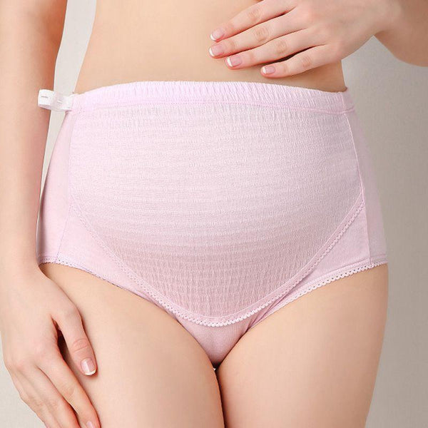 Fashion Clothing Purified Cotton Maternity Solid Color Empire Waist Briefs Adjustable Belly Support Panties TIY