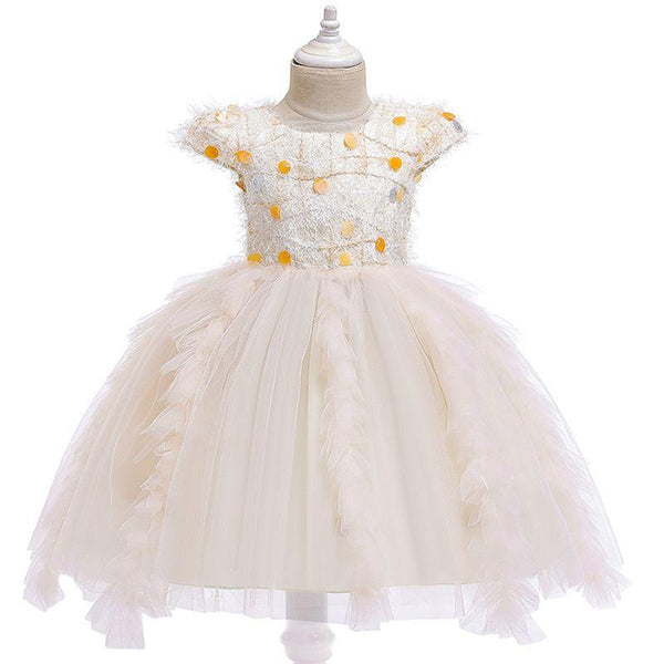 Fashion Clothing Special Design Girl Tassel Design Pure Color Princess Dress TIY
