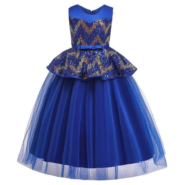 Fashion Clothing Special Girl Shine Sequin Design Slim Fit Long Princess Dress TIY
