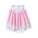 Sweet Girls Cotton Lace Design Sleeveless Dress