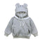 Unisex Long Sleeves Bear Ear Pattern Solid Color Thickened Hoodies