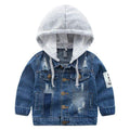 Fashion Clothing Vintage Style Boys Cotton Long Sleeves Patchwork Hooded Denim Jackets TIY