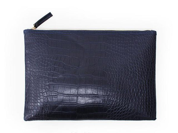 Fashion clutch evening bag female Clutches Handbag crocodile grain women's clutch bag leather women envelope bag free shipping-Deep Blue-(30cm<Max Length<50cm)-JadeMoghul Inc.
