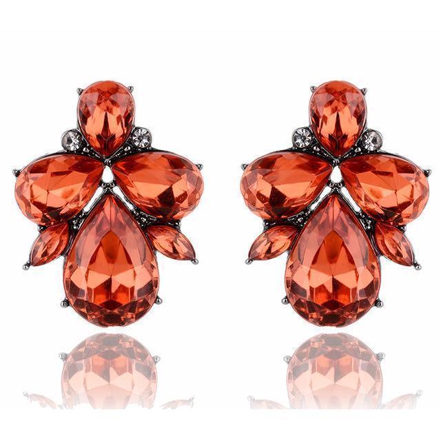 Fashion crystal Women Earrings Opal Stone Stud Earrings Christmas Party 2016 Brand New Elegant Crystal Earrings For Women gift-red-JadeMoghul Inc.