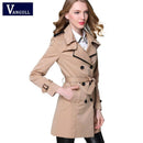 Fashion Designer Inspired Classic European Trench Coat-Black-S-JadeMoghul Inc.