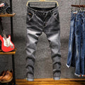 Fashion Designer Skinny Jeans Men Straight Dark Blue Khaki Color Printed Mens Casual Biker Denim Jeans Male Stretch Trouser Pant-809 gray-28-JadeMoghul Inc.