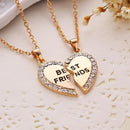 Fashion Friend Forever Series Two-color Gold And Silver Pendant Necklace One Half And A Half Girlfriend Brother Couple Wholesale-Gold-JadeMoghul Inc.