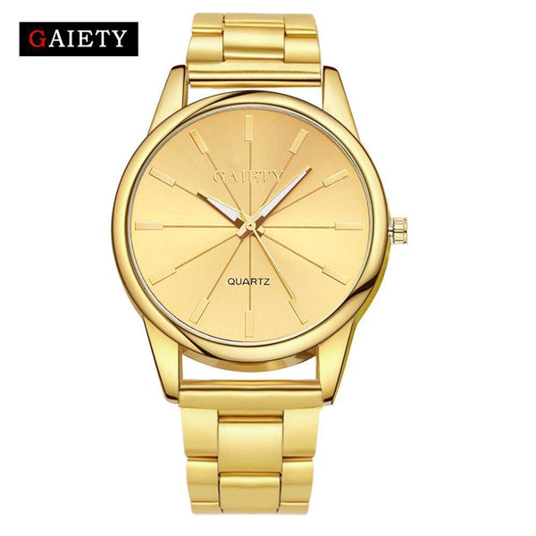 Fashion Gold Quartz Watch - Luxury Full Stainless Steel Ladies Dress Quartz Watch-Gold-JadeMoghul Inc.
