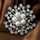 Fashion Gold Tone! High Quality Imitation Pearl And Crystals Flower Bouquet Brooch For Wedding Elegant Women Gift Brooch Pin-Silver-JadeMoghul Inc.
