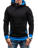 Fashion Hoodie For Men / Solid Zipper Hoodie-Black blue-M-JadeMoghul Inc.