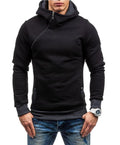 Fashion Hoodie For Men / Solid Zipper Hoodie-Black dark gray-M-JadeMoghul Inc.