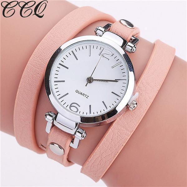 Fashion Luxury Leather Bracelet Watch - Quartz Watch - Casual Women Watch-pink-JadeMoghul Inc.