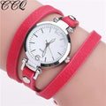 Fashion Luxury Leather Bracelet Watch - Quartz Watch - Casual Women Watch-red-JadeMoghul Inc.