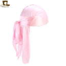 Fashion Men's Satin Durags Bandanna Turban Wigs Pirate Hat Men Silky Durag Headwear Headband AExp