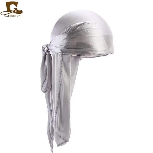 Fashion Men's Satin Durags Bandanna Turban Wigs Pirate Hat Men Silky Durag Headwear Headband AExp