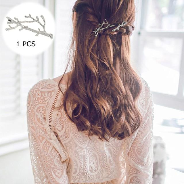 Fashion Metal Leaf Hair Clip Barrettes Hairpin Barrette Hair Claws Women Girls Trend Charm Moon Round Triangle AExp