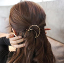 Fashion Metal Leaf Hair Clip Barrettes Hairpin Barrette Hair Claws Women Girls Trend Charm Moon Round Triangle AExp