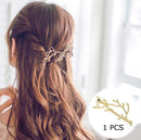 Fashion Metal Leaf Hair Clip Barrettes Hairpin Barrette Hair Claws Women Girls Trend Charm Moon Round Triangle AExp