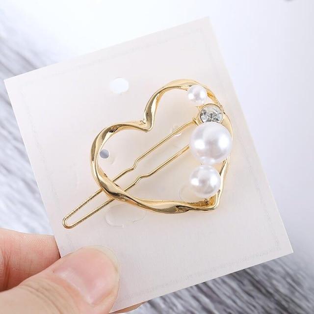 Fashion Metal Leaf Hair Clip Barrettes Hairpin Barrette Hair Claws Women Girls Trend Charm Moon Round Triangle AExp