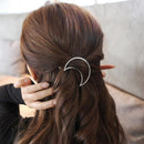 Fashion Metal Leaf Hair Clip Barrettes Hairpin Barrette Hair Claws Women Girls Trend Charm Moon Round Triangle AExp